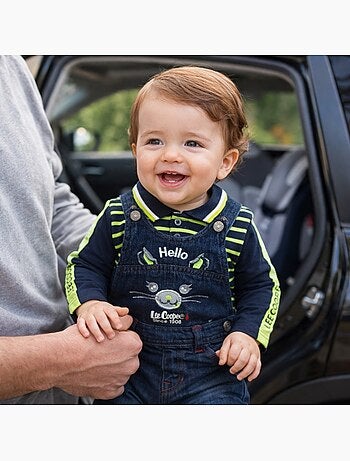 Lee Cooper - Completo polo a maniche lunghe con salopette neonato