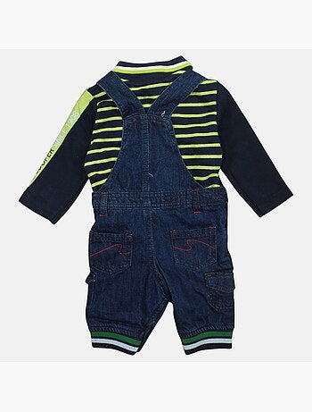 Lee Cooper - Completo polo a maniche lunghe con salopette neonato