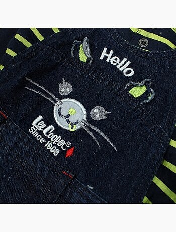 Lee Cooper - Completo polo a maniche lunghe con salopette neonato