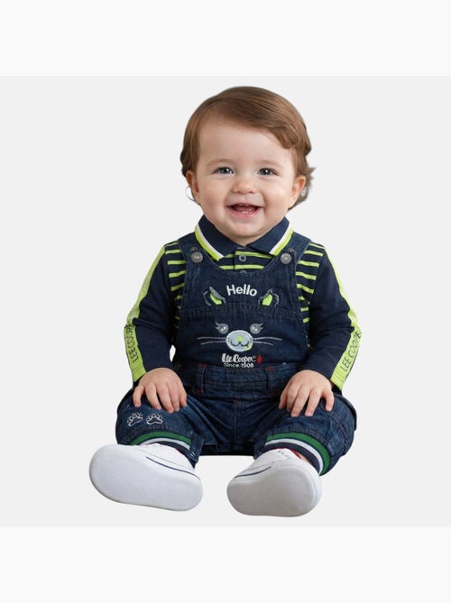 Lee Cooper - Completo polo a maniche lunghe con salopette neonato - Kiabi