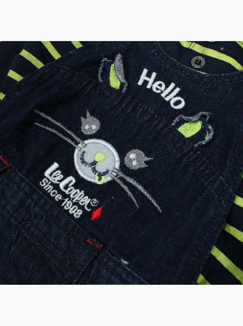 Lee Cooper - Completo polo a maniche lunghe con salopette neonato Verde - Kiabi