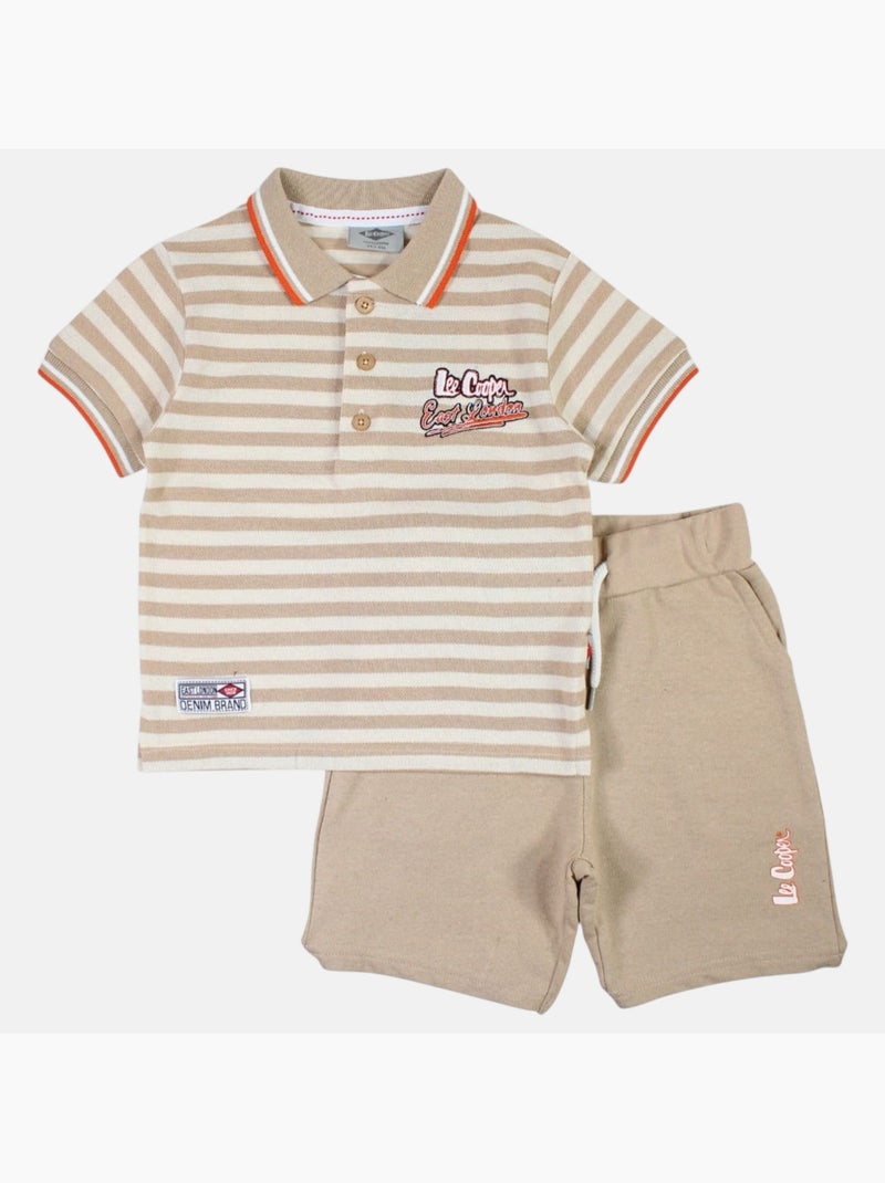 Lee Cooper - Completo polo e short neonato bambino Beige - Kiabi