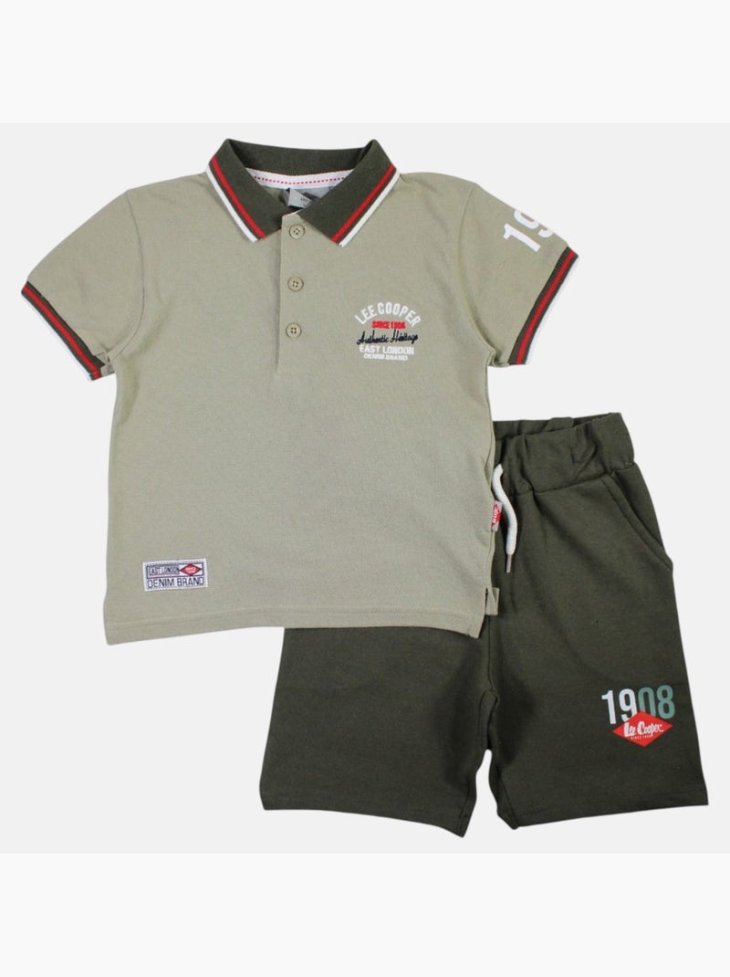 Lee Cooper - Completo polo e short neonato bambino Cachi - Kiabi