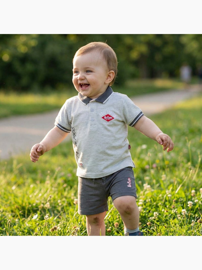 Lee Cooper - Completo polo e short neonato bambino Grigio - Kiabi