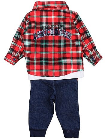 Lee Cooper - Completo t-shirt con camicia e pantalone neonato