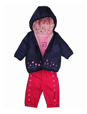 Lee Cooper - Completo t-shirt e pantalone con giacca con cappuccio neonata