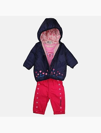 Lee Cooper - Completo t-shirt e pantalone con giacca con cappuccio neonata