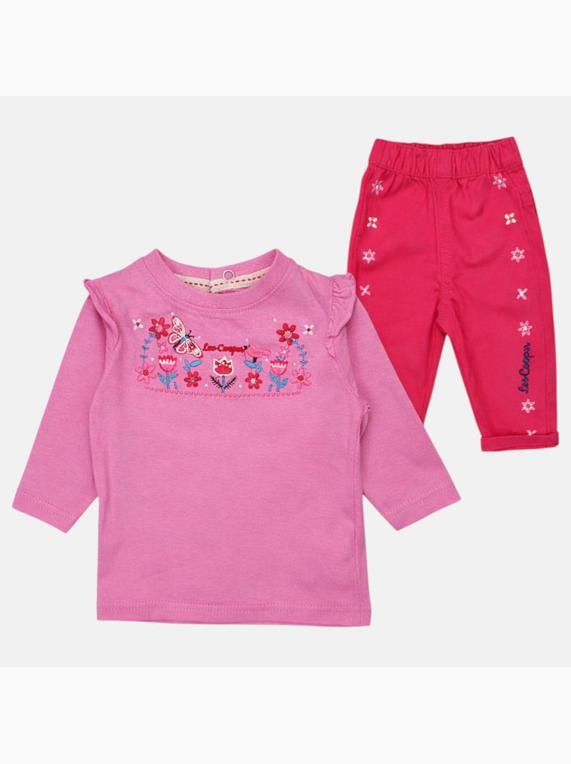 Lee Cooper - Completo t-shirt e pantalone con giacca con cappuccio neonata Nero - Kiabi