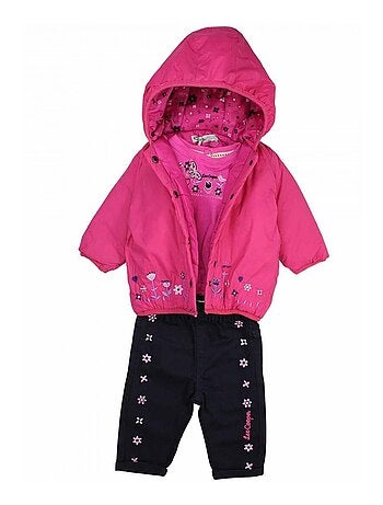 Lee Cooper - Completo t-shirt e pantalone con giacca con cappuccio neonata
