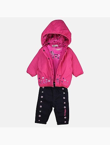 Lee Cooper - Completo t-shirt e pantalone con giacca con cappuccio neonata