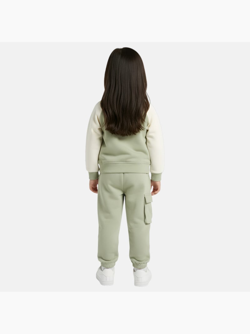 Lee Cooper - Conjunto chándal niña con una chaqueta de manga larga y un pantalón jogging Verde - Kiabi