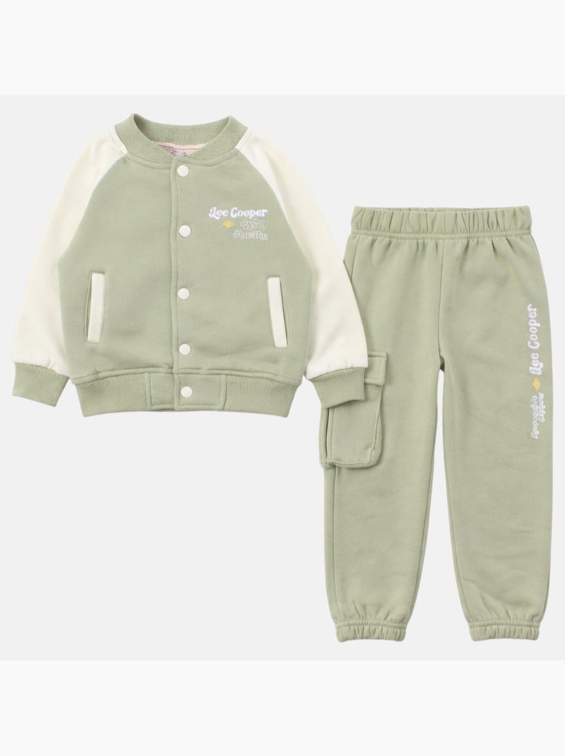 Lee Cooper - Conjunto chándal niña con una chaqueta de manga larga y un pantalón jogging Verde - Kiabi