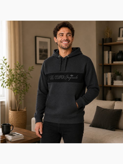 Lee cooper - felpa con cappuccio e cordino, tasca a marsupio - Kiabi