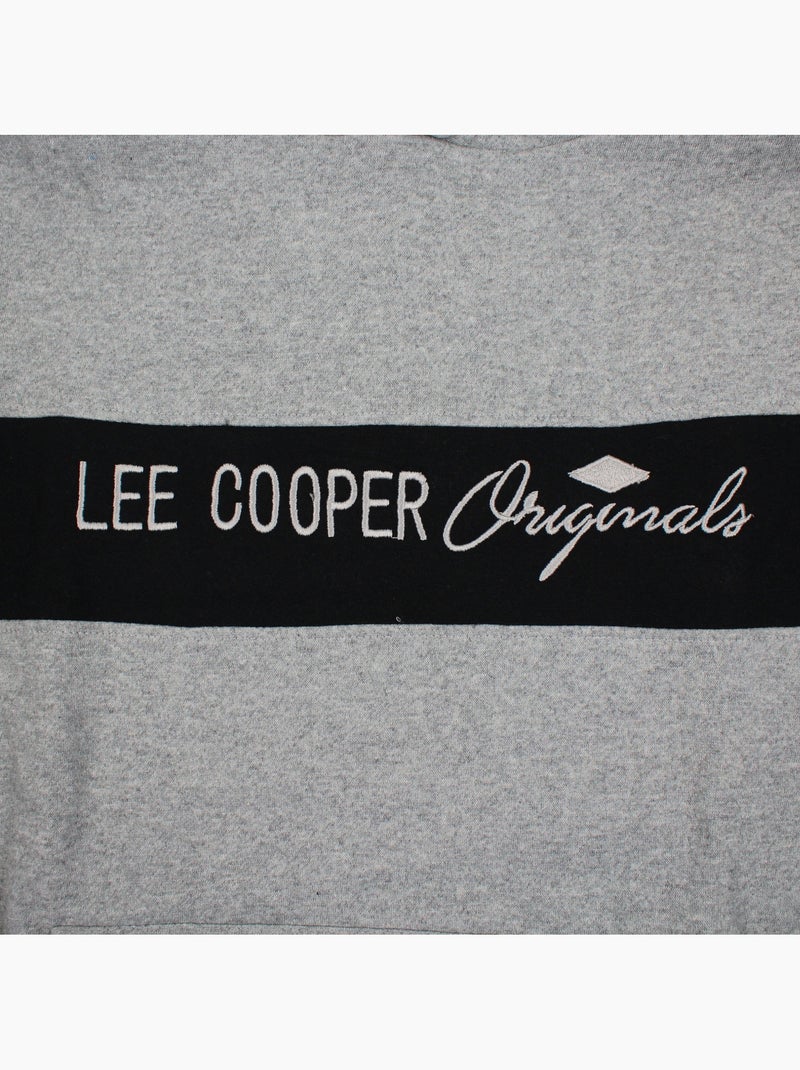 Lee cooper - felpa con cappuccio e cordino, tasca a marsupio Grigio - Kiabi