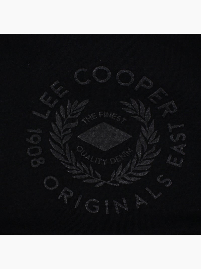 Lee cooper - felpa con cappuccio e cordino, tasca a marsupio Nero - Kiabi