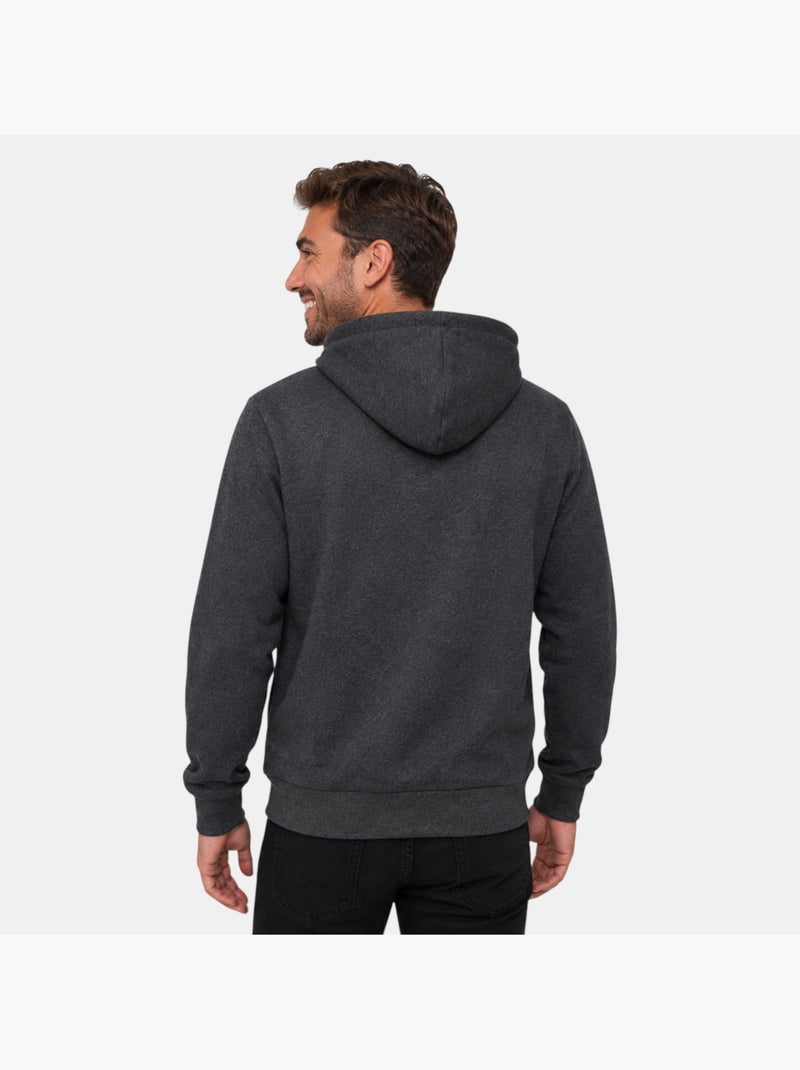 Lee cooper - felpa con cappuccio e inserti, tasca a marsupio Grigio antracite - Kiabi