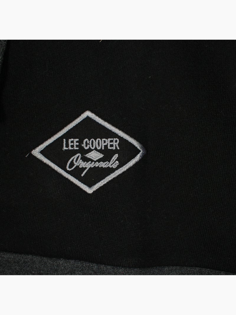 Lee cooper - felpa con cappuccio e inserti, tasca a marsupio Grigio antracite - Kiabi