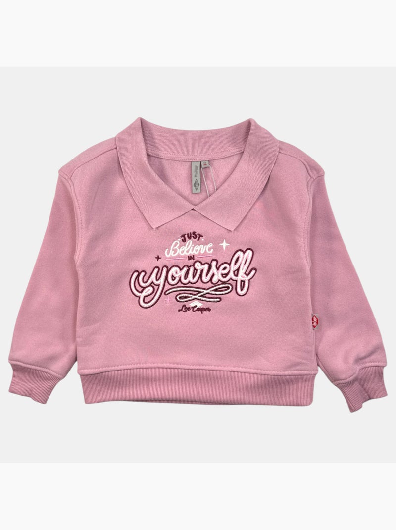 Lee cooper - felpa con collo rotondo stampata, dettagli ricamati Rosa - Kiabi