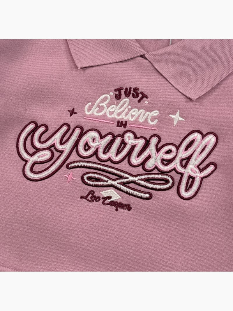 Lee cooper - felpa con collo rotondo stampata, dettagli ricamati Rosa - Kiabi