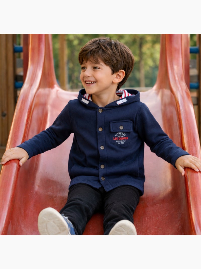 Lee Cooper - Giacca con cappuccio abbottonata da ragazzo Blu marino - Kiabi