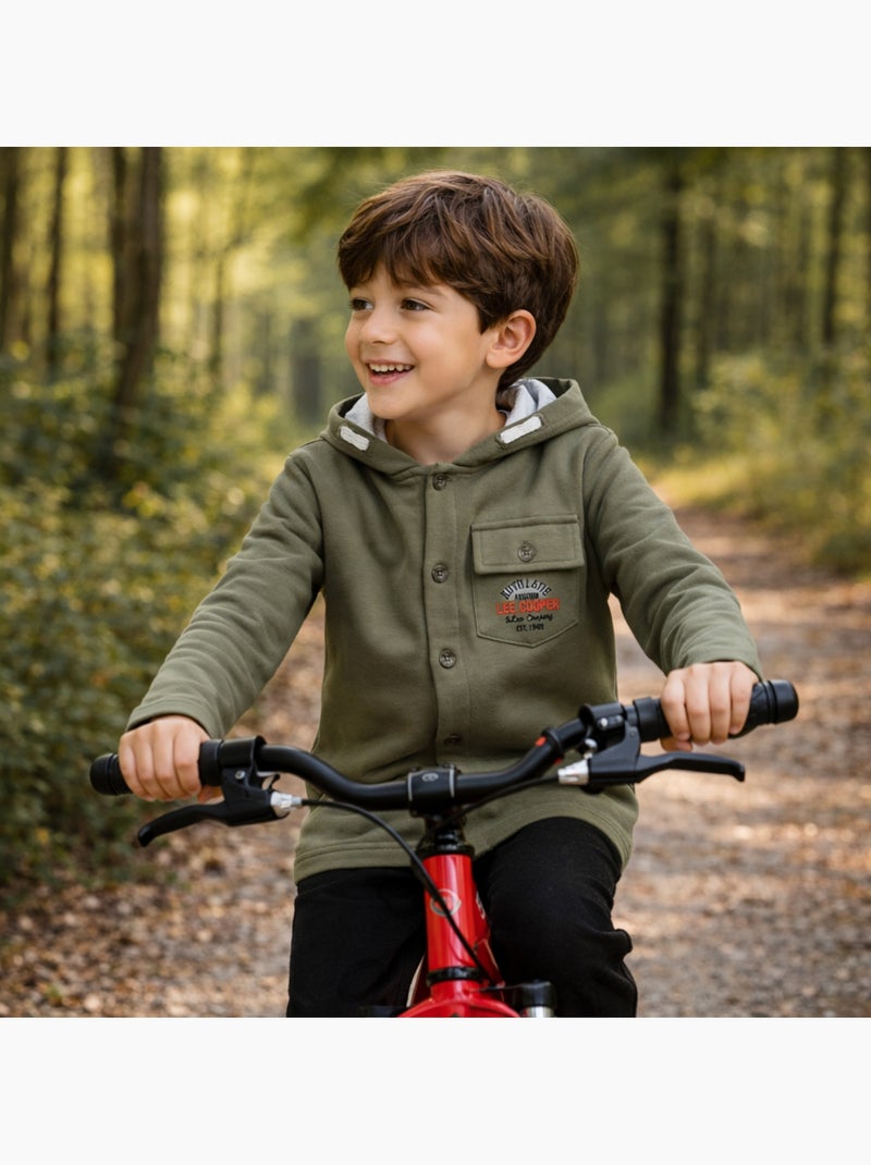 Lee Cooper - Giacca con cappuccio abbottonata da ragazzo Cachi - Kiabi