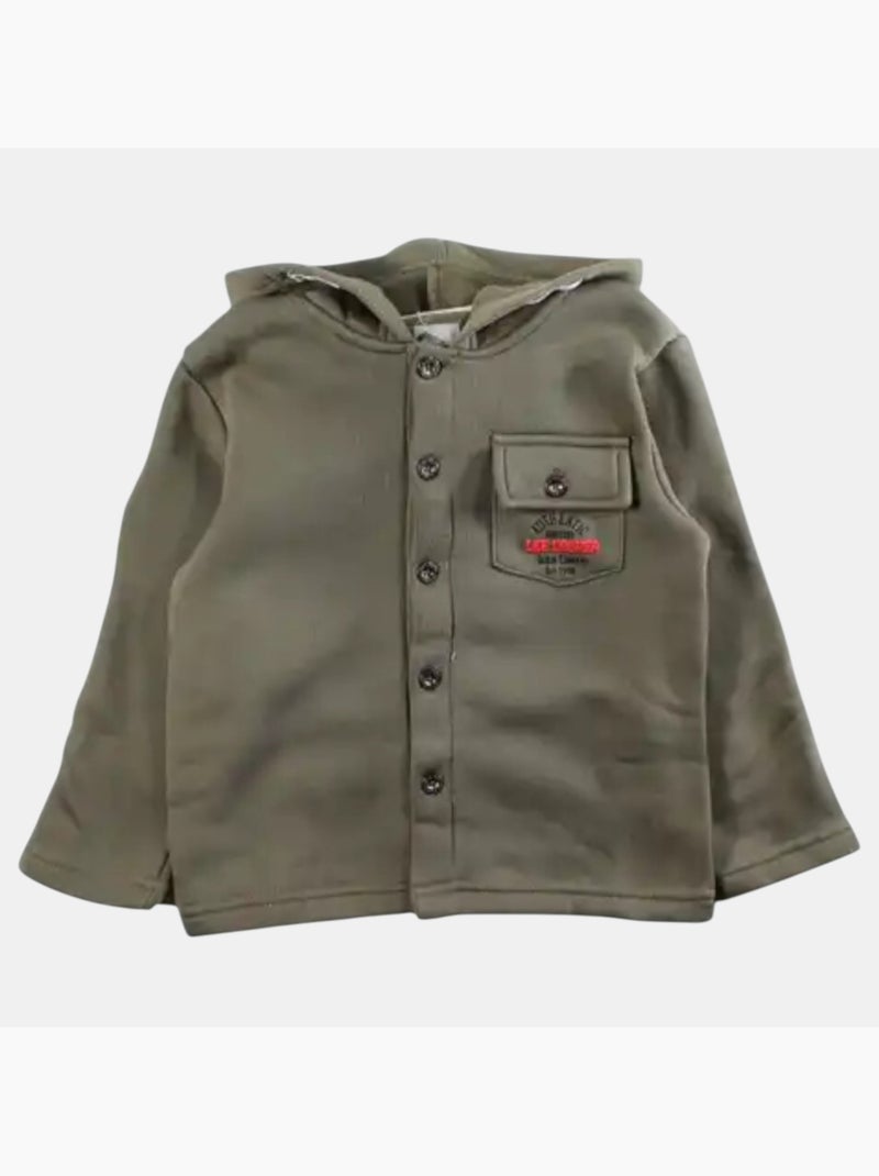 Lee Cooper - Giacca con cappuccio abbottonata da ragazzo Cachi - Kiabi