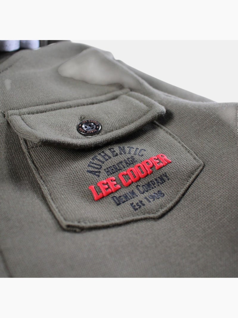 Lee Cooper - Giacca con cappuccio abbottonata da ragazzo Cachi - Kiabi