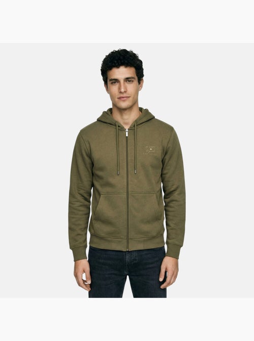 Lee cooper - giacca con cappuccio e cerniera, rifiniture a costine - Kiabi