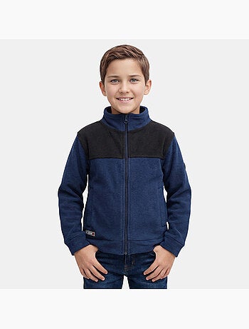 Lee cooper - giacca in pile con cerniera, collo alto e inserti
