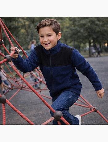 Lee cooper - giacca in pile con cerniera, collo alto e inserti