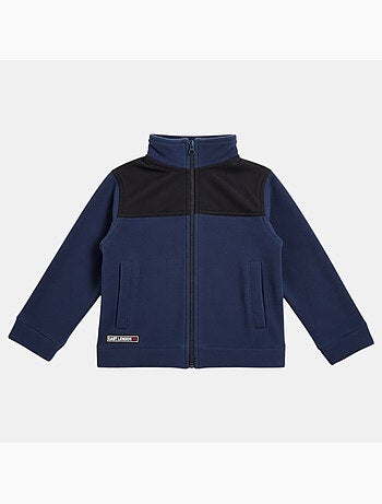 Lee cooper - giacca in pile con cerniera, collo alto e inserti