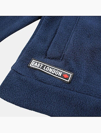 Lee cooper - giacca in pile con cerniera, collo alto e inserti
