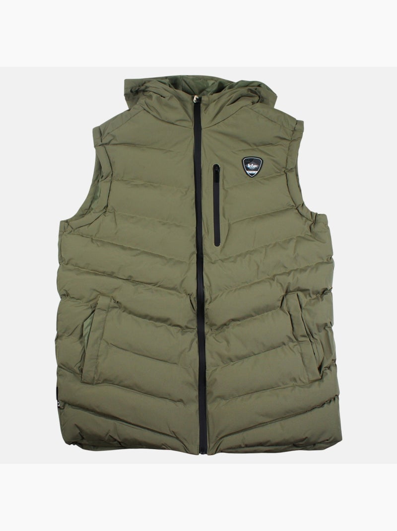 Lee cooper - gilet trapuntato con cappuccio  uomo Cachi - Kiabi