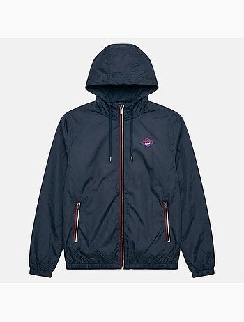 Lee Cooper - Giubbotto antivento uomo blu navy con cappuccio