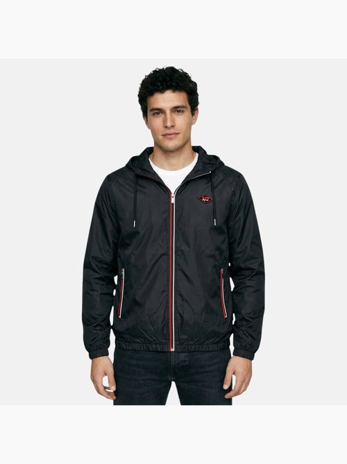 Lee Cooper - Giubbotto antivento uomo nero con cappuccio - Kiabi