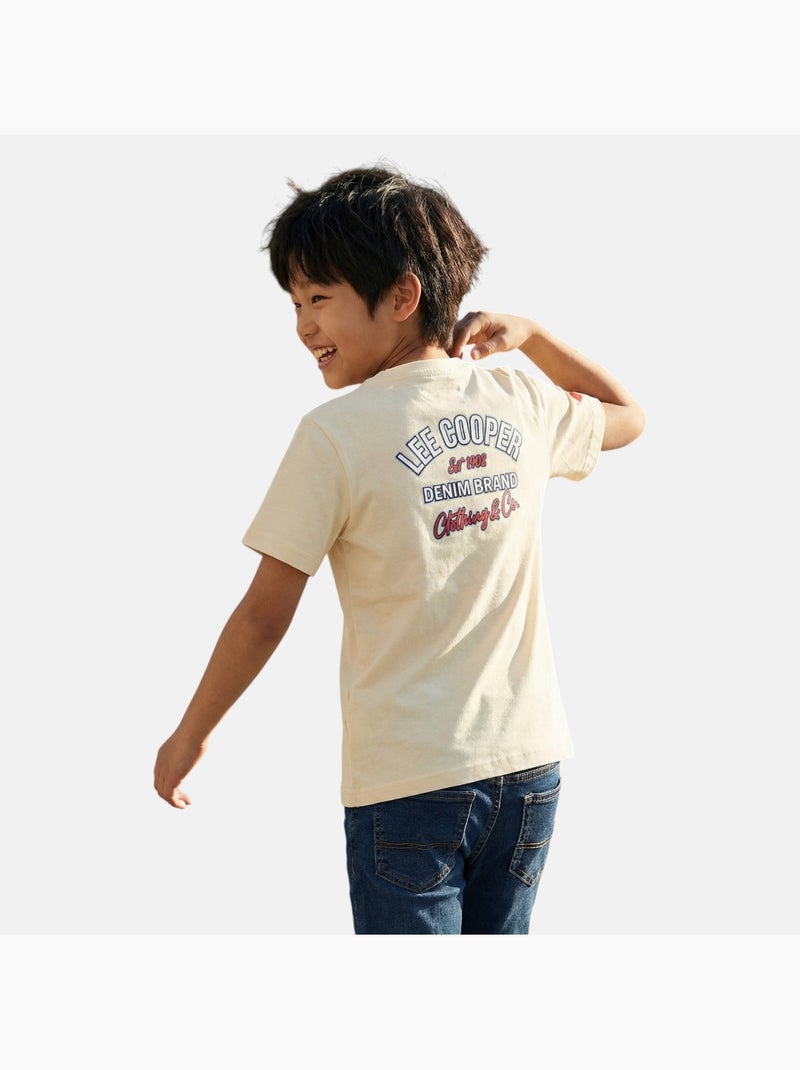 Lee Cooper - Maglietta bambino a maniche corte con logo sul petto Beige - Kiabi