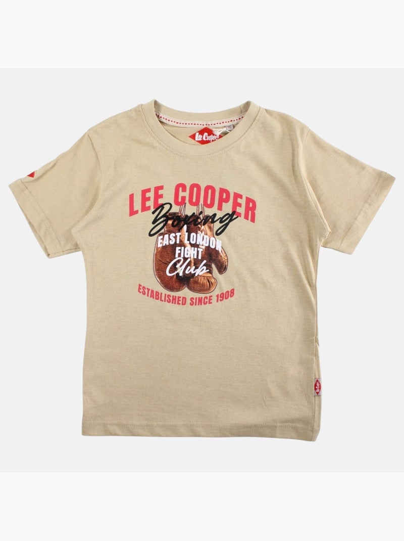 Lee Cooper - Maglietta bambino a maniche corte con stampa boxing club Beige - Kiabi