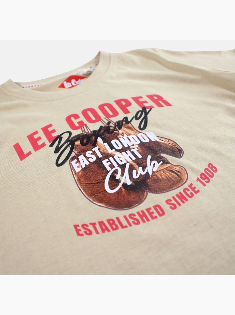 Lee Cooper - Maglietta bambino a maniche corte con stampa boxing club Beige - Kiabi