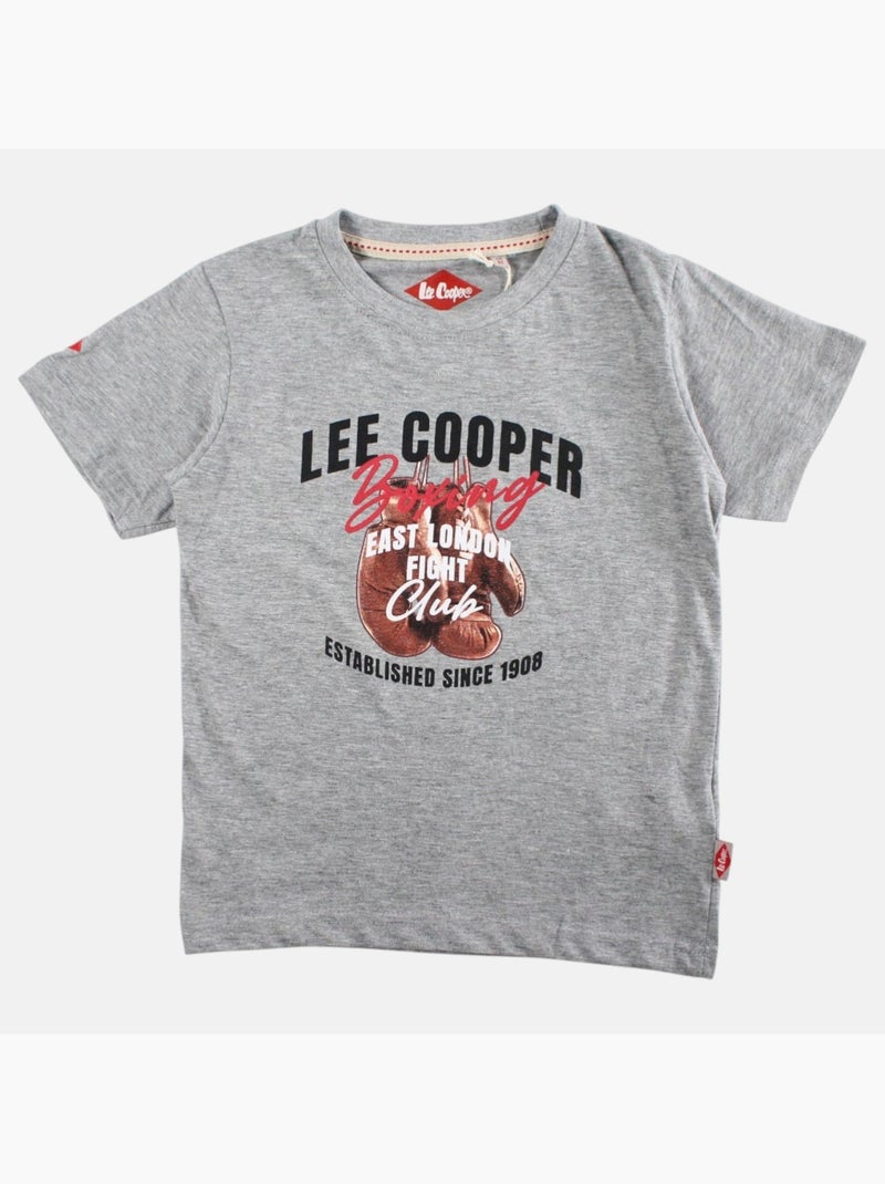 Lee Cooper - Maglietta bambino a maniche corte con stampa boxing club Grigio - Kiabi