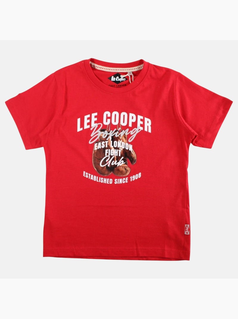 Lee Cooper - Maglietta bambino a maniche corte con stampa boxing club Rosso - Kiabi