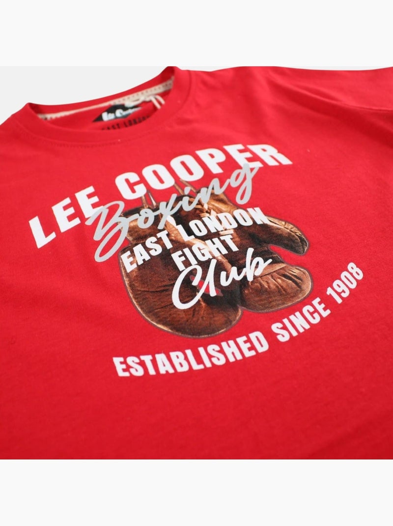 Lee Cooper - Maglietta bambino a maniche corte con stampa boxing club Rosso - Kiabi
