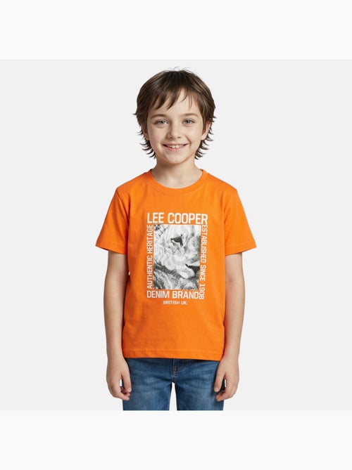 Lee Cooper - Maglietta bambino a maniche corte con stampa denim brand - Kiabi