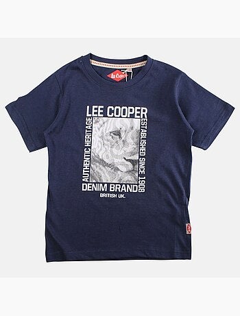 Lee Cooper - Maglietta bambino a maniche corte con stampa denim brand