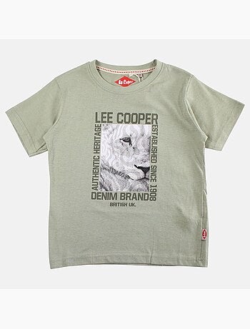 Lee Cooper - Maglietta bambino a maniche corte con stampa denim brand