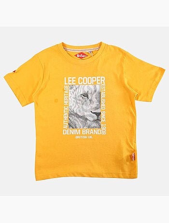 Lee Cooper - Maglietta bambino a maniche corte con stampa denim brand
