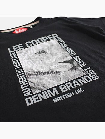 Lee Cooper - Maglietta bambino a maniche corte con stampa denim brand