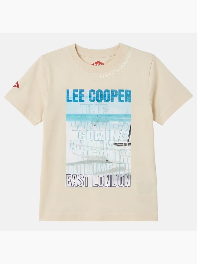 Lee Cooper - Maglietta bambino a maniche corte con stampa East London Beige - Kiabi
