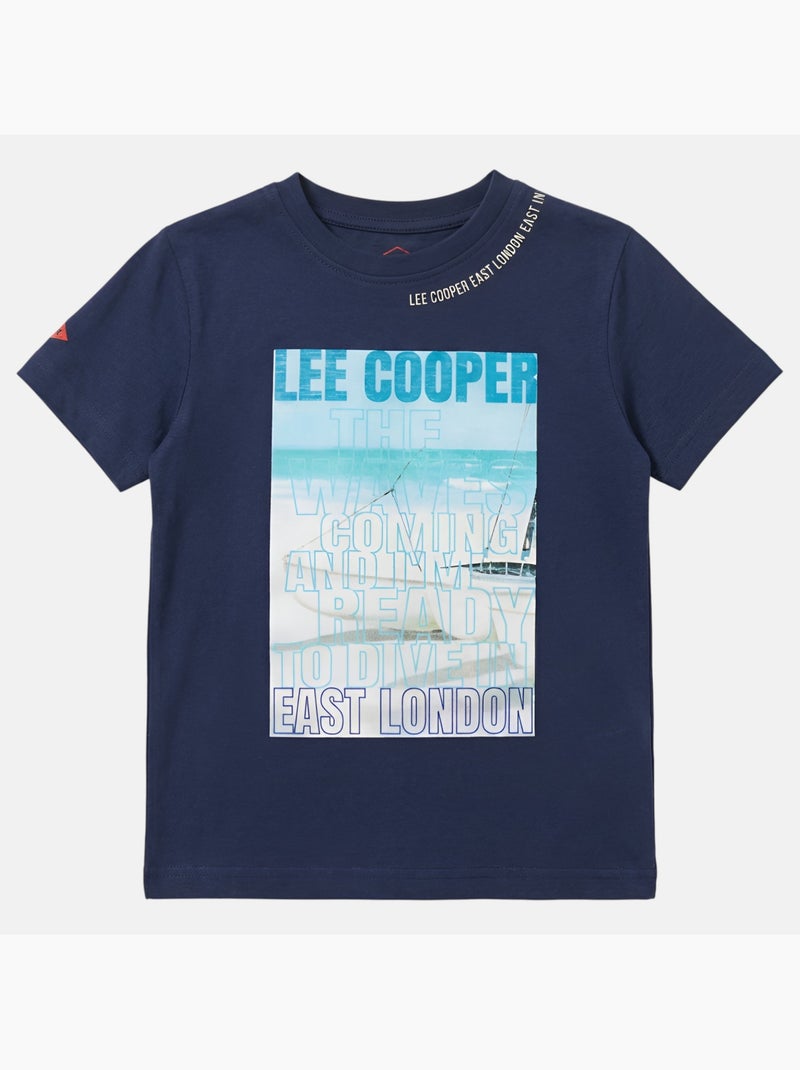 Lee Cooper - Maglietta bambino a maniche corte con stampa East London Blu marino - Kiabi
