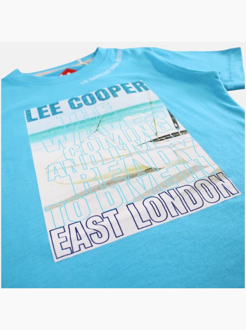 Lee Cooper - Maglietta bambino a maniche corte con stampa East London Blu - Kiabi