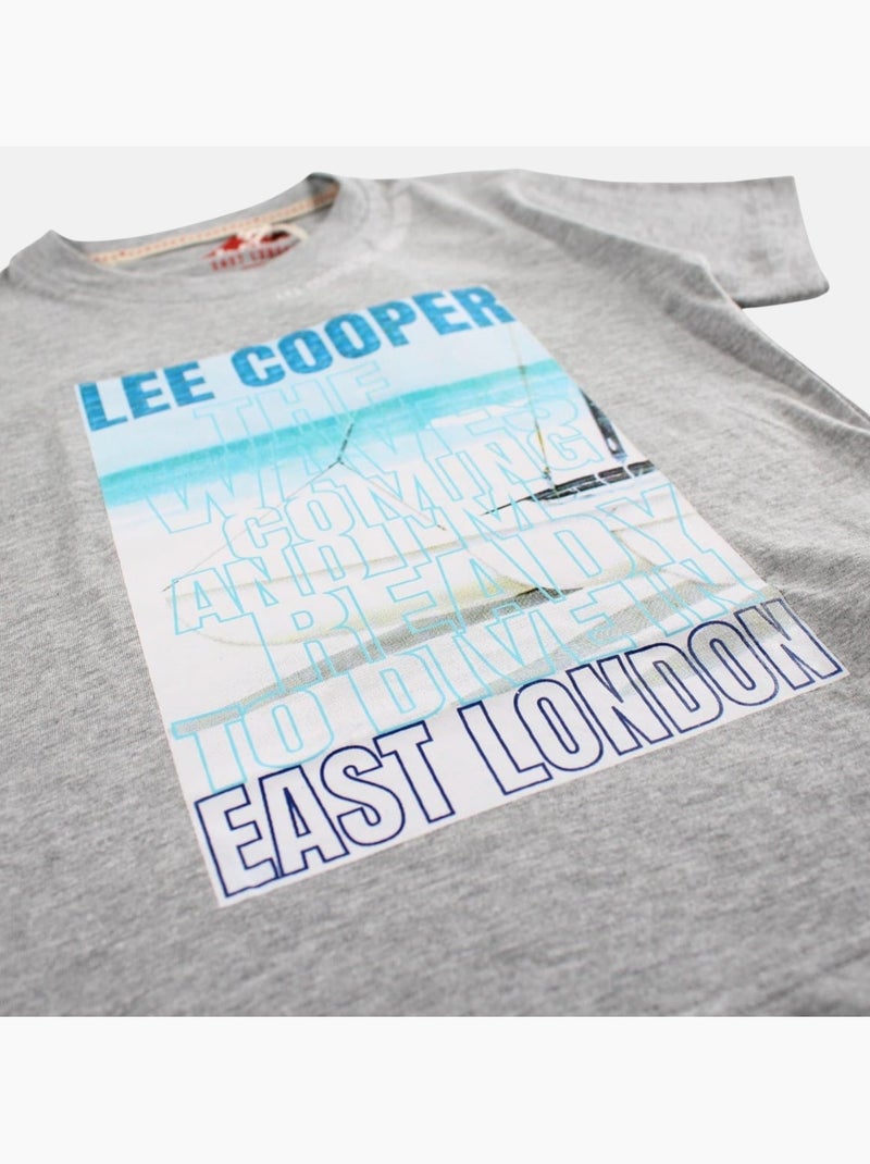 Lee Cooper - Maglietta bambino a maniche corte con stampa East London Grigio - Kiabi